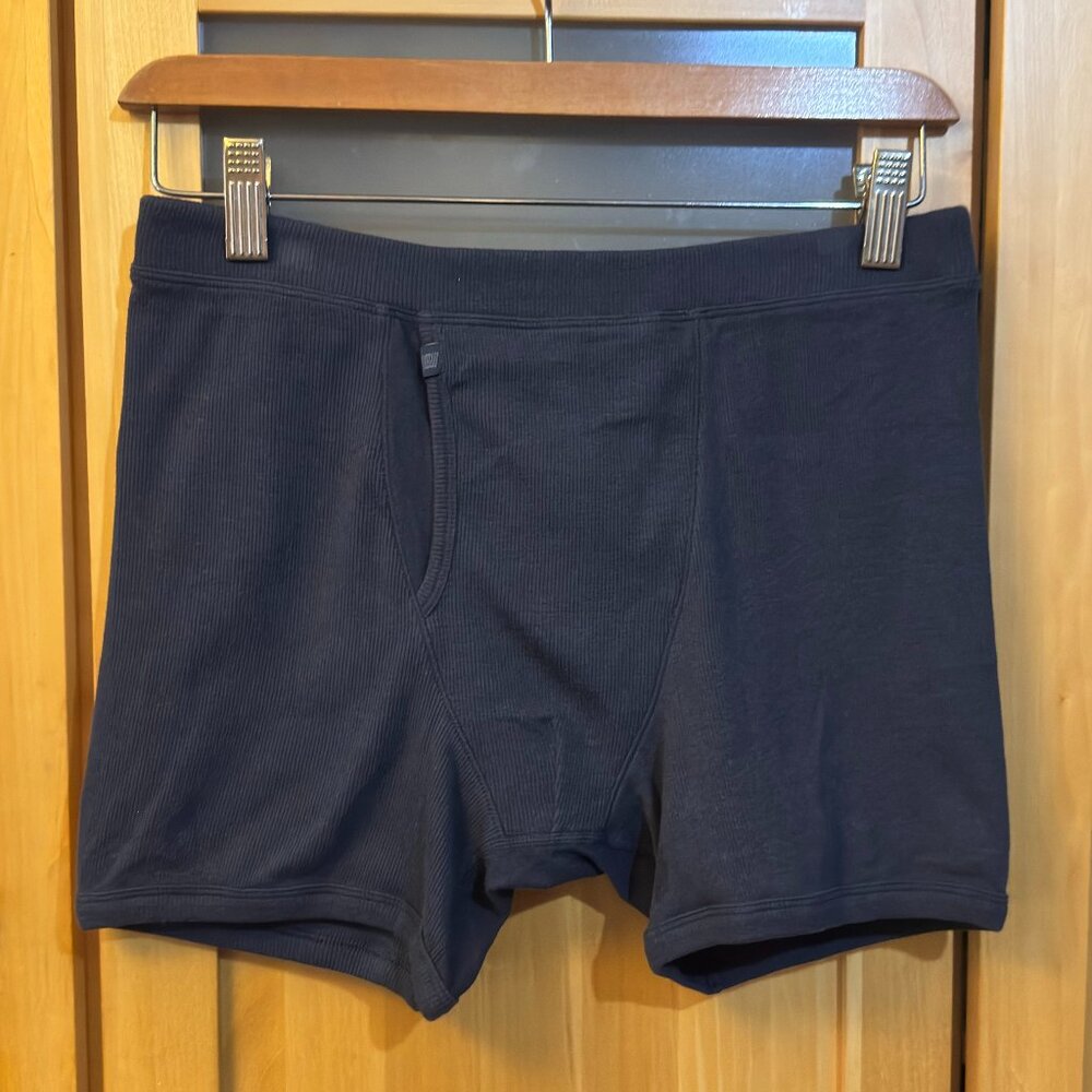 Mack Weldon. 18-Hour Rib Boxer Brief. Navy Blue. Size: Medium. Like New.